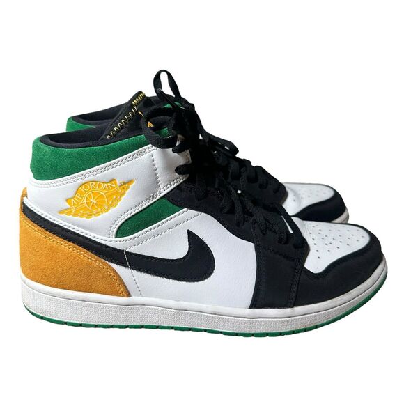 Nike Other - Nike Men’s Air Jordan 1 Mid SE Shoes Oakland Lucky Green Yellow 852542101